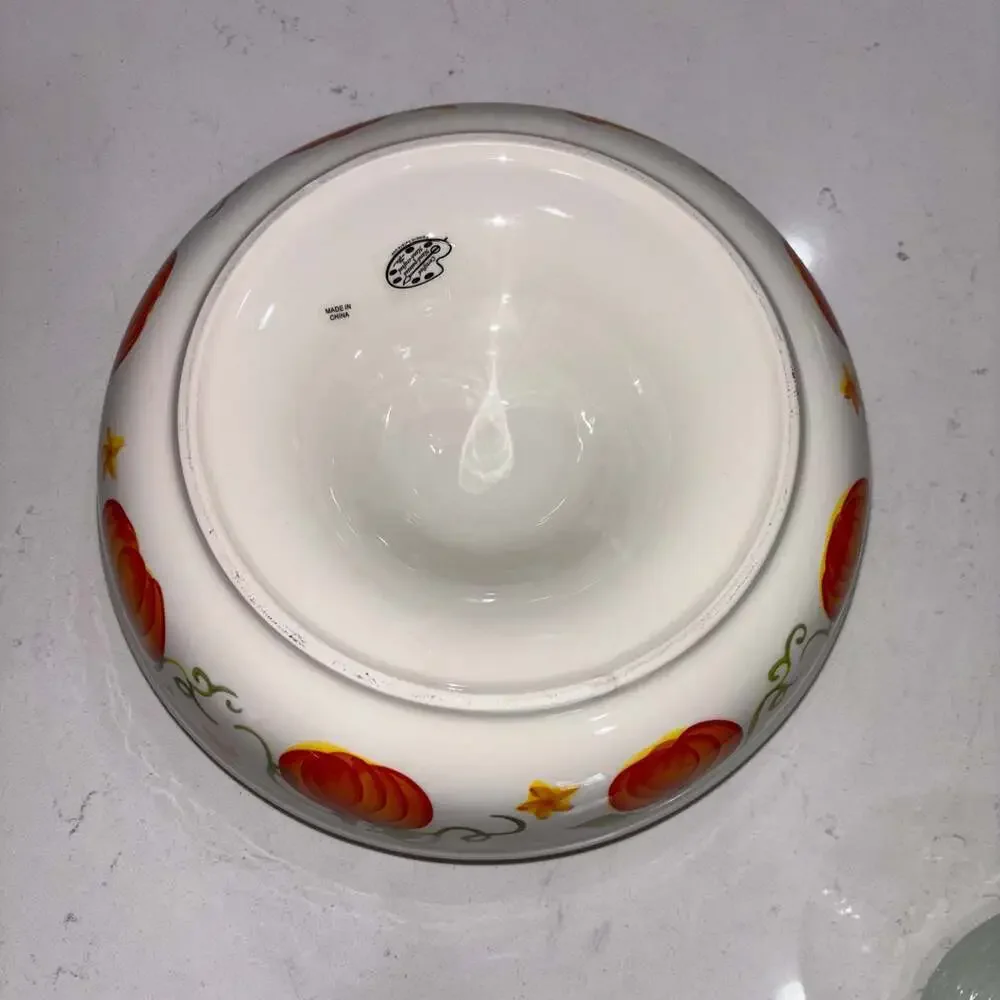 Temp-tations Old World Pumpkin Patch Serving Bowl with Raised Center Seasonal